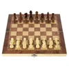 3 in 1 Chess Board Folding Wooden Portable Chess Game Board Wooden Chess Board for Adults(Chess + Checkers and Backgammon) 5