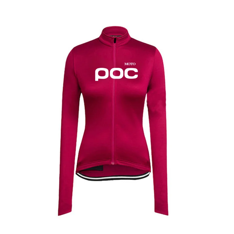 Cycling Shirt Lady Long Sleeve MOTO POC Cycling Jersey Women Bicycle Road Bike Uniform Autum MTB Clothing Breathable Team Cycle Sweatshirt