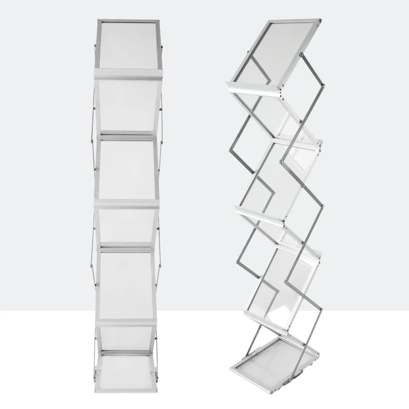 Aluminum Alloy Bookshelf Foldable Storage Rack Magazine Holder Living Room Furniture Sundries Display Stand Cabinet Bookcase storage rack,book display stand,cube storage organizers,corner wall shelves