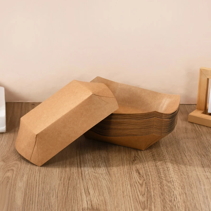 5pcs Kraft Paper Dessert and Snack Boxes, Disposable Cake Containers, Pastry Trays, Fre... - SKU PDSB1200 - UGI Packaging