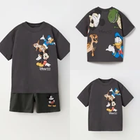 Disney Cool Boy Clothes Designer Za Tops Summer Boy Children Outfits Short Sleeved T-shirt Sport Clothing Children Suit For Boy 1