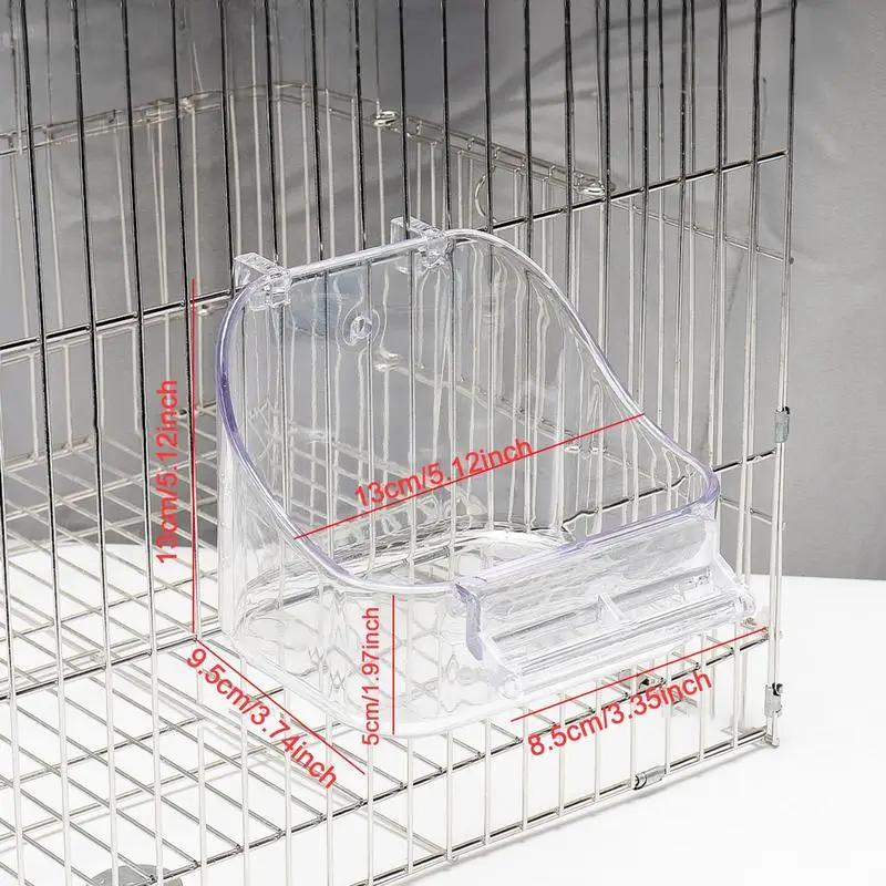 Bagno per uccelli per gabbia Vasca da bagno per pappagalli Gabbia per uccelli Vasca da bagno per uccelli Piscina comoda spessa e robusta per pappagalli calopsitte Uccelli piccoli - immagine 6