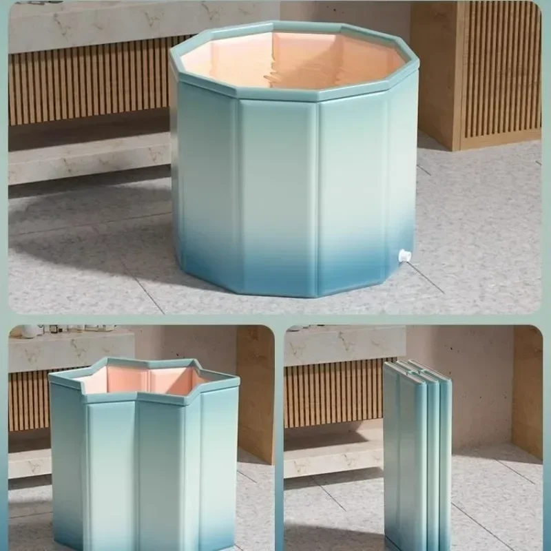 Adult Folding Tub Bucket Children Can Sit in Tub Swimming Bucket Adult Bathtub Full Body Bath Tub Foldable Storage Bath Bucket