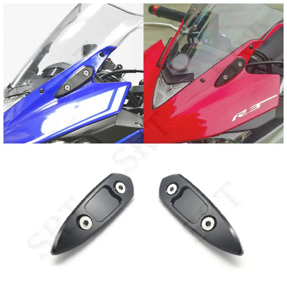 

Fit For Yamaha YZF-R25 YZF R25 Motorcycle Accessories Front Windshield Mirror Hole Caps Cover Anti scratch base YZFR25 2013-2021