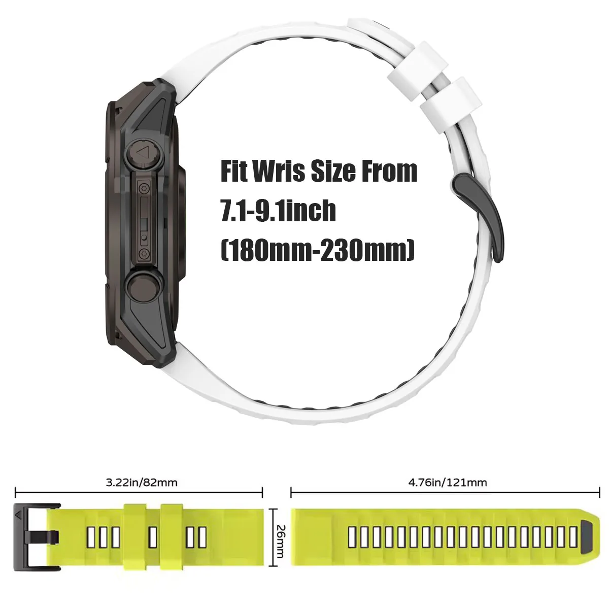Premium Silicone QuickFit Watch Band Strap for Fenix Watches - 22/26mm, Sleek and Durable Design