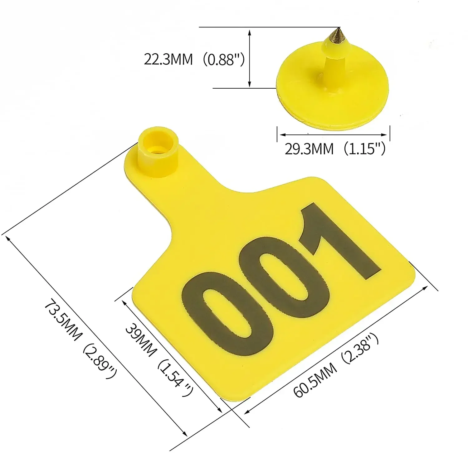 1-100 Cattle Ear Tags Livestock Cattle Marker Applicator Animal Identification Ear Tags for Sheep Calf Cows Tag Pliers