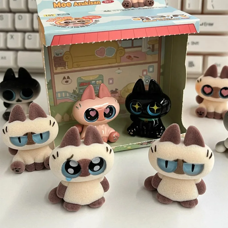

Предварительная продажа, топовая игрушка Azukisan Moe, серия Azukisan, сиамская кошка, мини-паста, флокирующая маленькая кукла Ver1, коллекционная декоративная модель