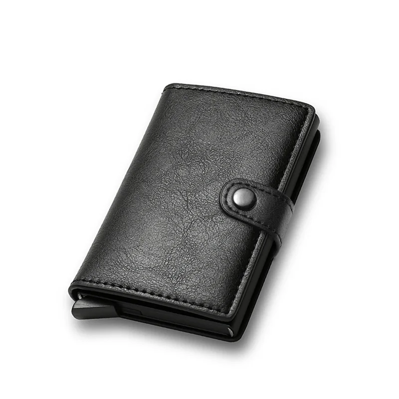 Credit Card Wallet Carbon Fiber Men Rfid Smart Metal Thin Slim Pop Up Minimalist