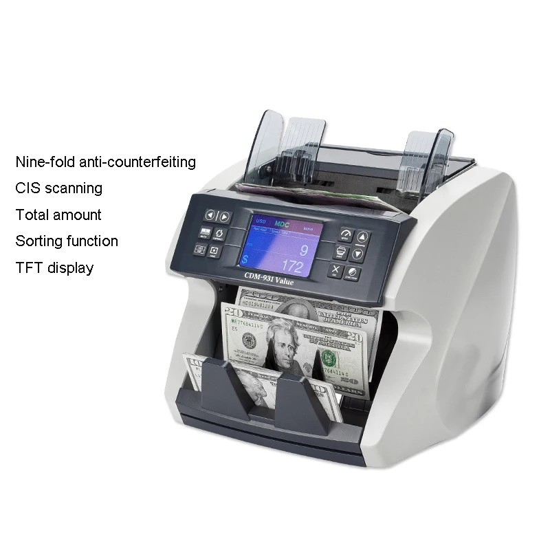 

1Pc Cash Register Intelligent Bill Money Counter Multi Currency Value Fake Money Detector Billetes Falsos Luz Uv Machine
