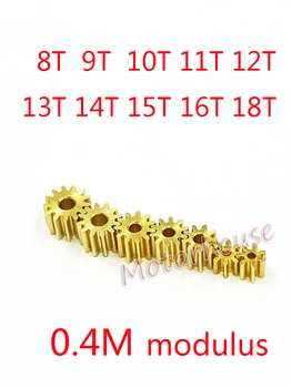 Модуль 0,4 M 7T/8T/9T/10T/11T/12T/13T/14T/15T/16T/18T зубцы, металлическая медная шестерня, передача шестерня для вала 1 мм 1,5 мм 2 мм