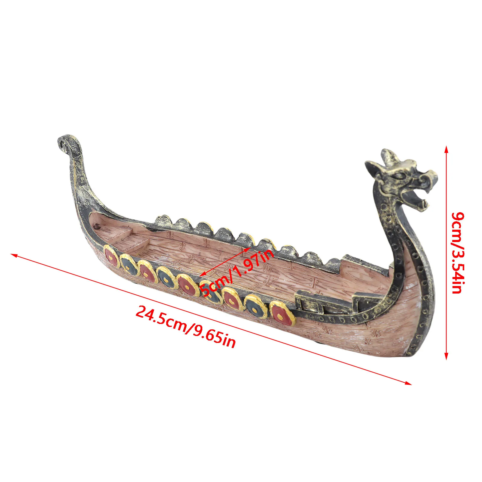 Vintage Viking Ship Resin Sculpture Craft, Exquisite Home Decor Ornament, Resin Viking Ship Aroma Diffuser 6
