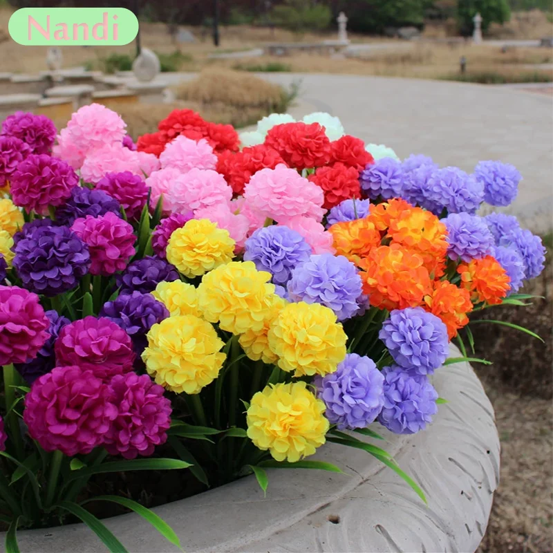 1 stücke 7-köpfe Künstliche Blume Simulation Hortensien Blume Zwiebel Ball Geformt Hochzeit Im Freien Hause Dekoration Fotografie Requisiten
