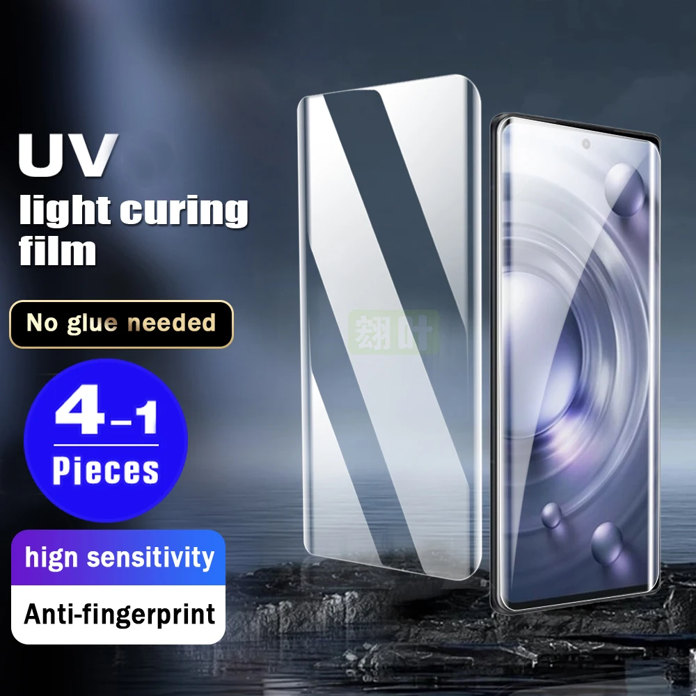 

1-4pcs full cover For vivo S12 S15 S16 pro UV light curing film X90 X80 X70 X60 X60T pro plus NEX 3 3S X60S protective Not Glass