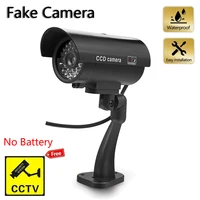 Caméra de Surveillance intelligente factice intérieure/extérieure, dôme domestique, fausse caméra de sécurité CCTV étanche avec lumières LED rouges clignotantes 4