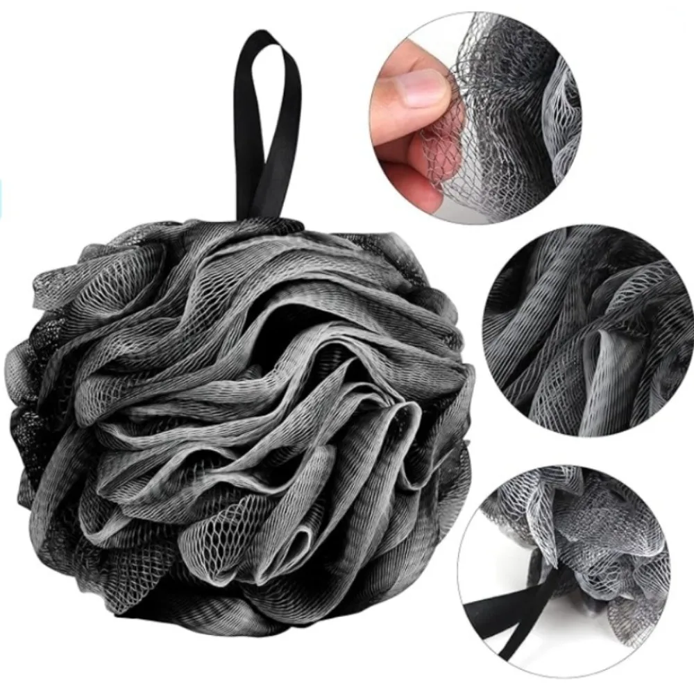 1pc Shower Mesh Foaming Sponge Bubble Ball Body Skin Cleaner Cleaning Tool Exfoliating Scrubber Black Bath Bathroom Accessories soft shower mesh foaming sponge body scrub exfoliating back brush skin cleaner bath bubble ball skin care bathing accessories