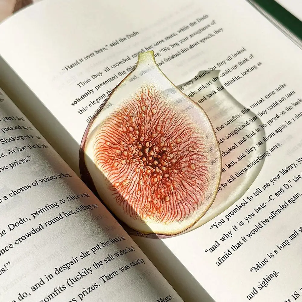 과일 모양의 아크릴 북마크 과일 반투명 학생 독서용 고품질 북마크 책벌레를 위한 창의적인 생일 선물