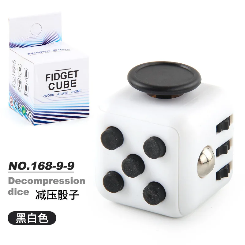 Fashion Decompression Dice Autism Adhd Anxiety Relieve Toy Adult Kids Fingertip Press Button Toys Rainbow Dice Antistress Cube anti stress toys fidget toys mini fingertip toy