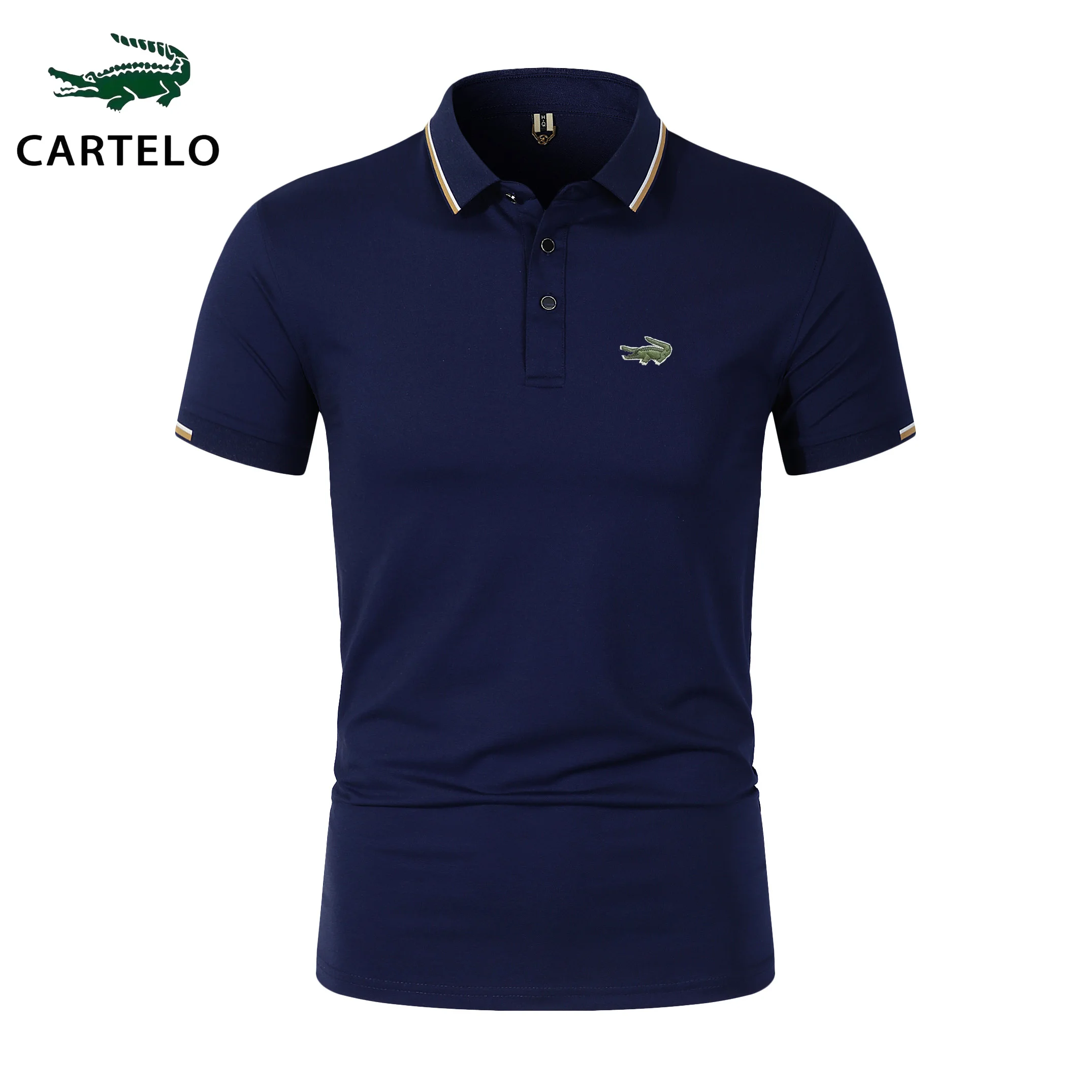 

CARTELO Spring/Summer Men's Embroidered POLO Shirt, Leisure Business Brand Breathable Fashion Unisex T-shirt