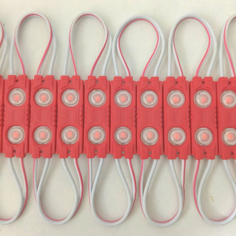 20pcs/lot 2LED injection led module light lamp white /warm white DC 12V with lens Waterproof IP65