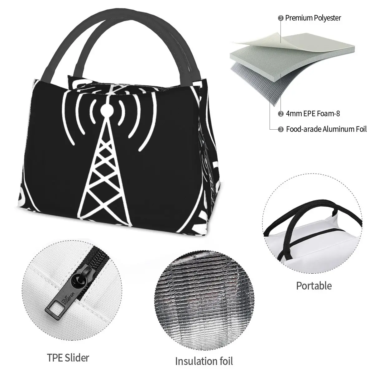 Amateur Ham Radio Operator Dad Grandpa Portable insulation bag for Cooler Thermal Food Office Pinic Container