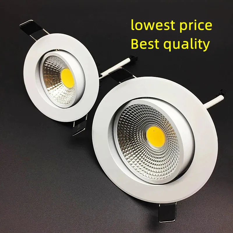 AC85~265V Recessed Dimmable LED Downlights led downlight recessed ceiling spotlight ceiling lamps COB 5W7W9W12W15W20W Ceiling Spot Lights Background Lamp Home Shop Light