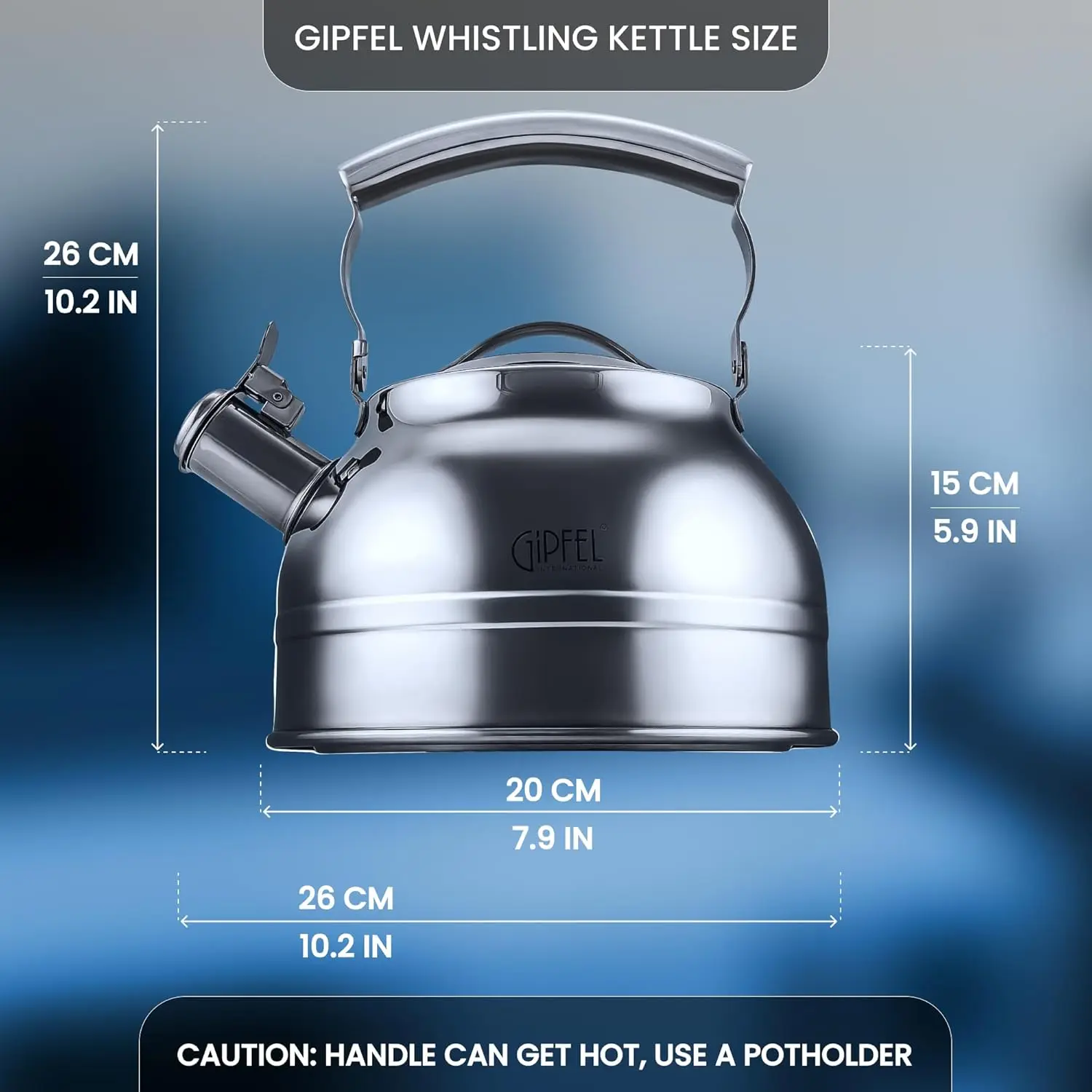 Food Grade Stainless Steel Teapot for Stove Top with Ergonomic Handle for Gas, Induction 3