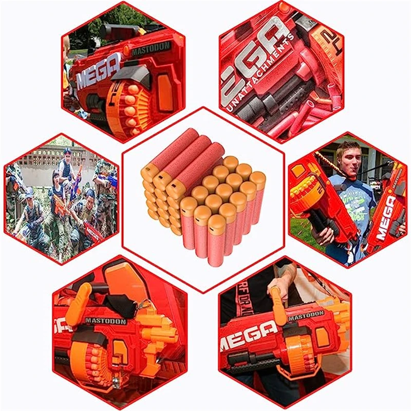 30Pcs Mega Para Nerf 9,5cm Balas De Atirador Vermelho De Espuma Dardos De  Refil De Grande Furo Cabeça N-Strike Série