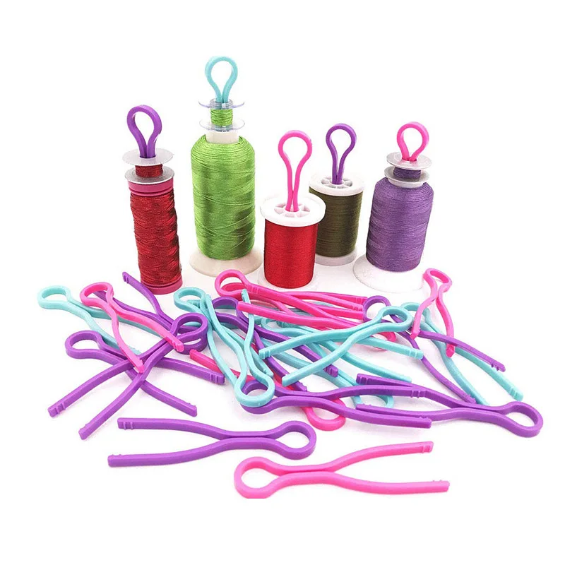 20Pcs/set Sewing Bobbin Clips Colorful Long Thread Clip Spool Storage Holder Bobbin Sewing Clips Tools DIY Sewing Accessories