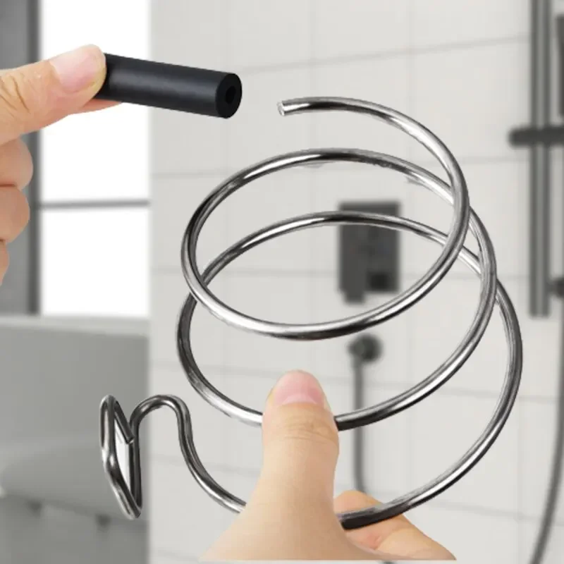 Wall Mounted Spiral Rack Organizer Hair Straightener Dryer Holder Storage Rack For Bathroom Organizer Storage Box Shelf 4