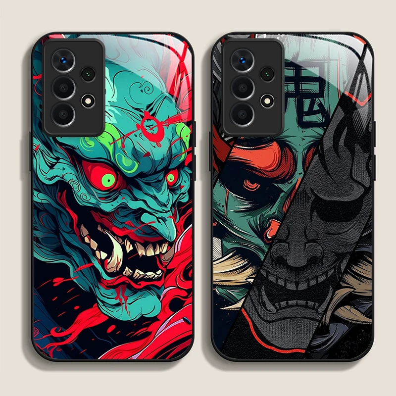 Ghost Face Samurai Tempered Glass Phone Case - Japan Edition