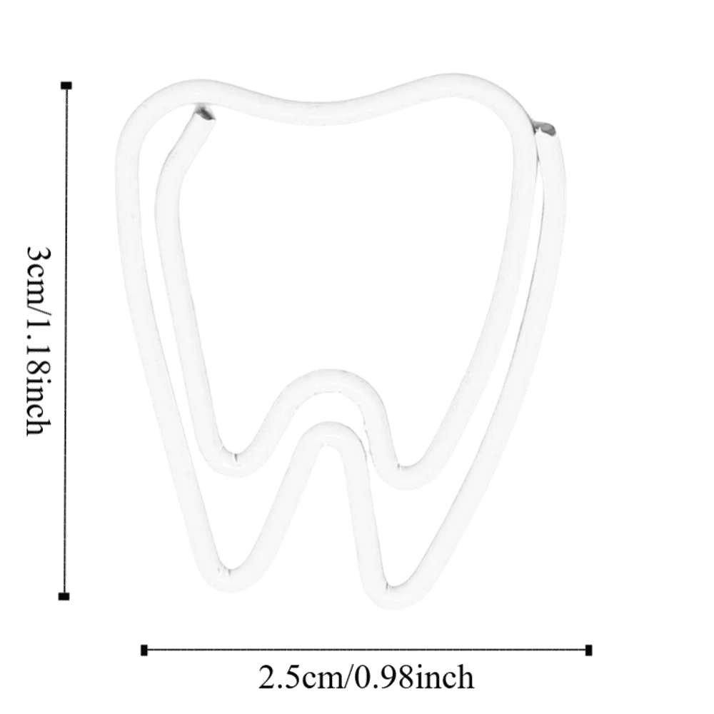 100Pcs 플라스틱 코팅 금속 종이 클립 흰색 치아 모양 미니 종이 클립 소형 휴대용 소형 종이 클립 사무실 사용