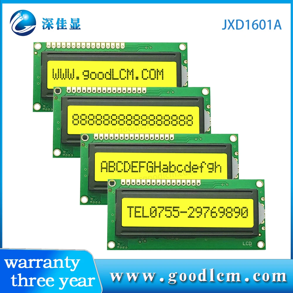 16x1Lcd display module 16*01Lcm module STN Yellow green screen 5V or 3V power supply Black characters   Splc780d controller16PIN