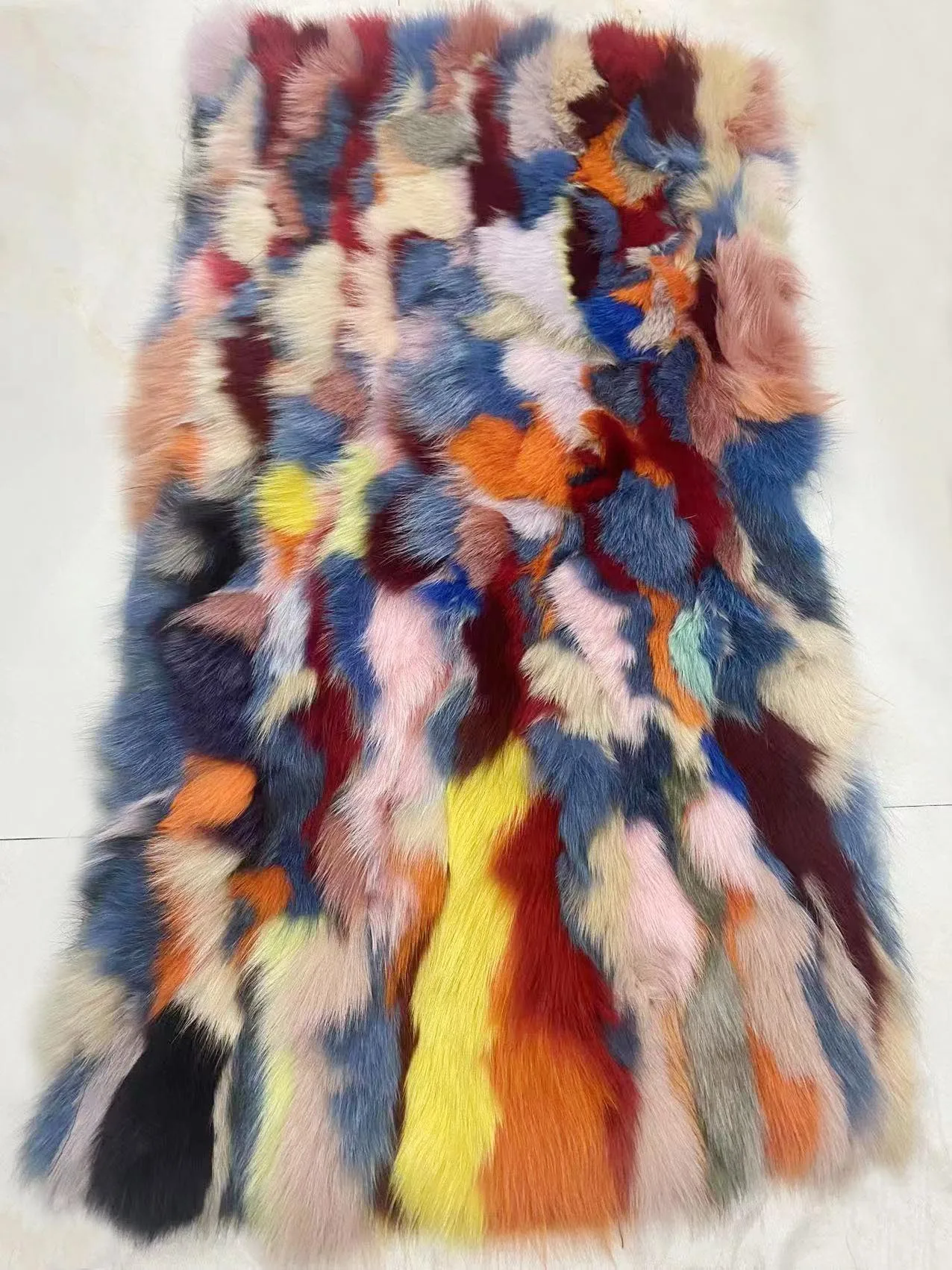 New Natural real genuine fox Fur Blanket leather Soft plate multi-color colorfull Mattress Clothing fabric Plates material