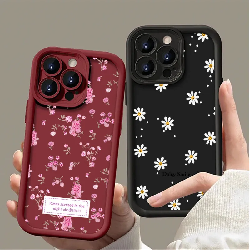 Flower Smile Matte Silicone Soft TPU Cellphone Case