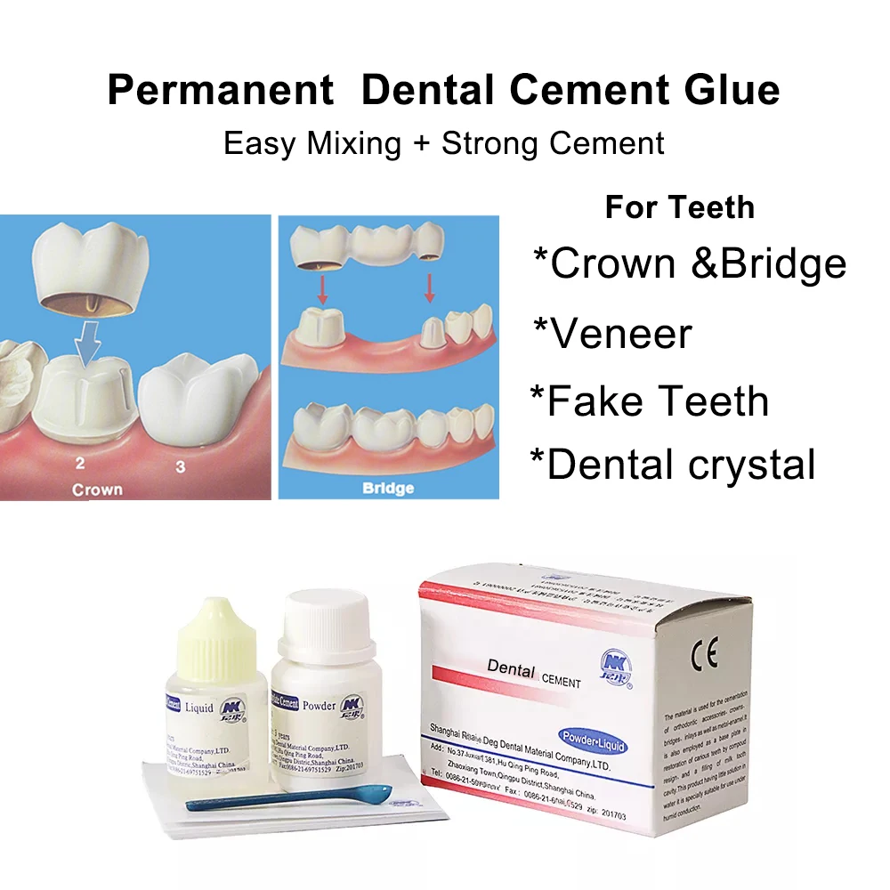 Permanentny klej do cementu dentystycznego bardzo mocne do zębów korony ...