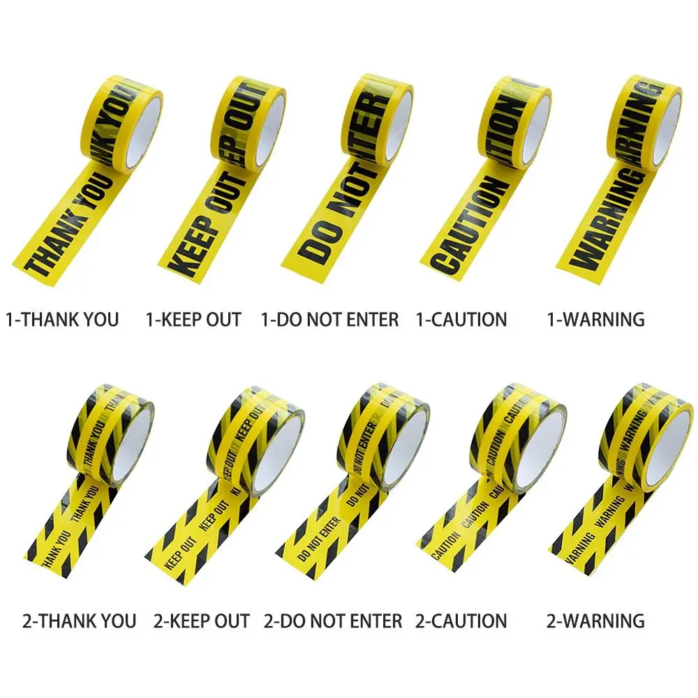 Construction Tape Black Character Warning Tape 4.8CM*25M DO NOT ENTER Caution Signs Adhesive Tape Party Decoration Yellow