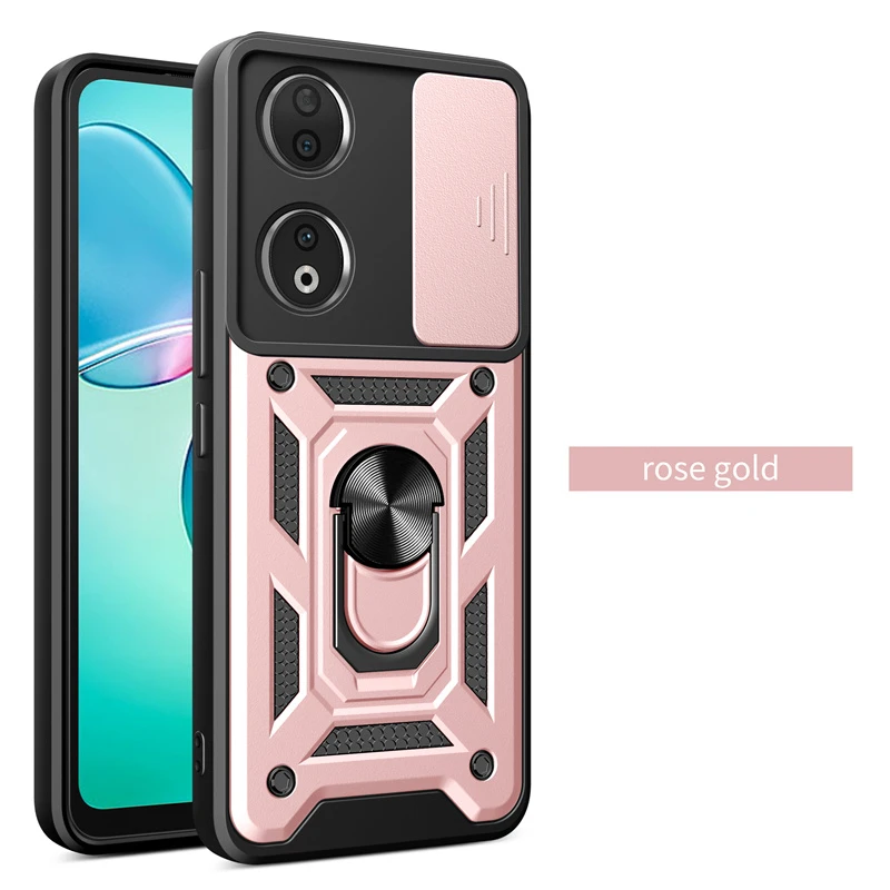Shockproof Magnetic Ring Armor Case with Camera Lens Protection - Enhanced Durability and Grip