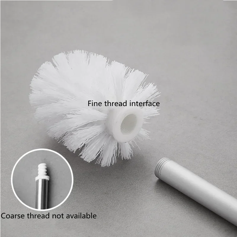 Toilet Set Accessories Stainless Steel Handle Toilet Brush Cup Universal Replacement Brush Head Bathroom Cleaning Tool