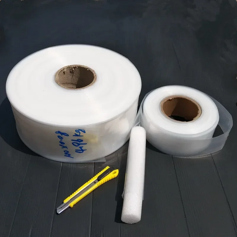 0.07mm PE 200Meter Roll Tube Transparent Long Strip Plastic Cylinder Bag Infinite Length Hardware narrow Pipe Packaging Bag Case 4