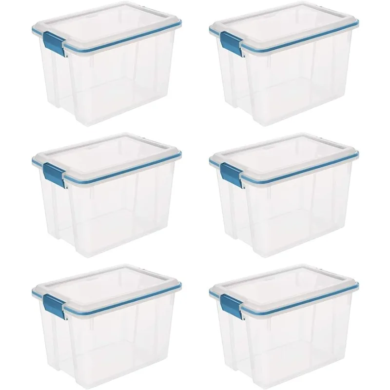 

Прокладочная коробка Sterilite 20 Qt, Штабелируемый контейнер для хранения с крышкой с защелкой и плотным уплотнением, пластиковый контейнер для хранения в подвале, 6 шт. в упаковке
