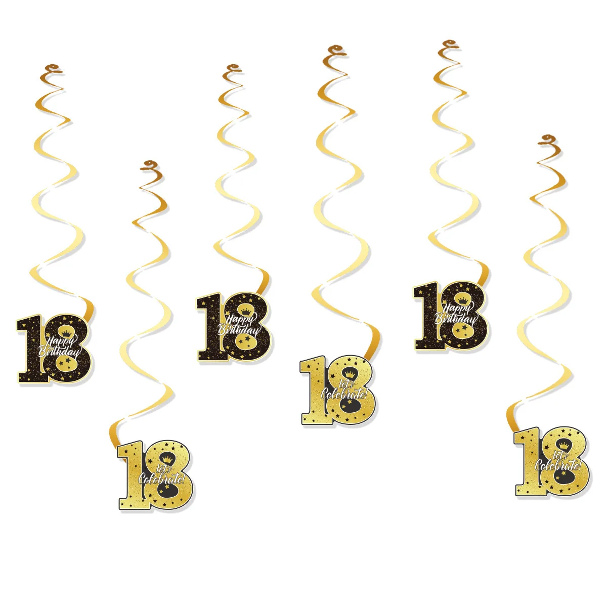 Schwarzgold, Dekoration zum 18-jährigen Geburtstag, Geschirr, Teller, Tassen, Tischdecke, Ballon-Set, Popcorn-Box, Partyzubehör zum 18. Geburtstag – Detail 9