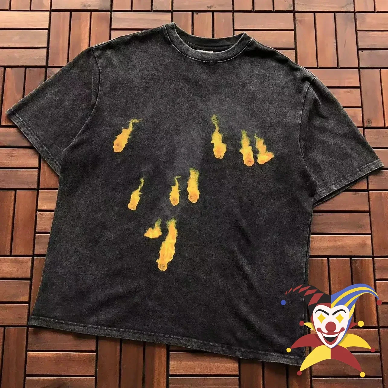 

Saint Michael T Shirt Men Women Flame Printing Oversized Washed T-Shirt Tee With Tags