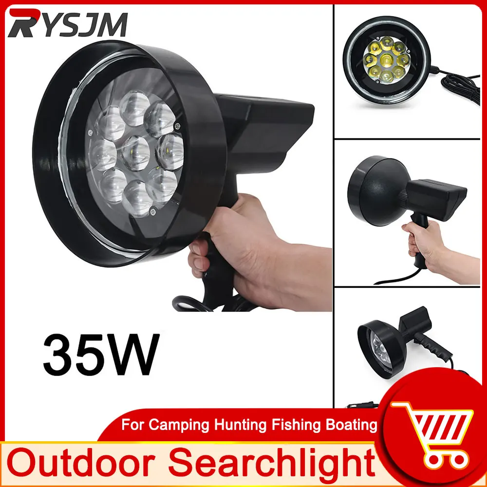 HD 35W LED Portable Spotlight Flashlight Searchlight with Lamp Beads Suitable for Outdoor Search Light Hunting