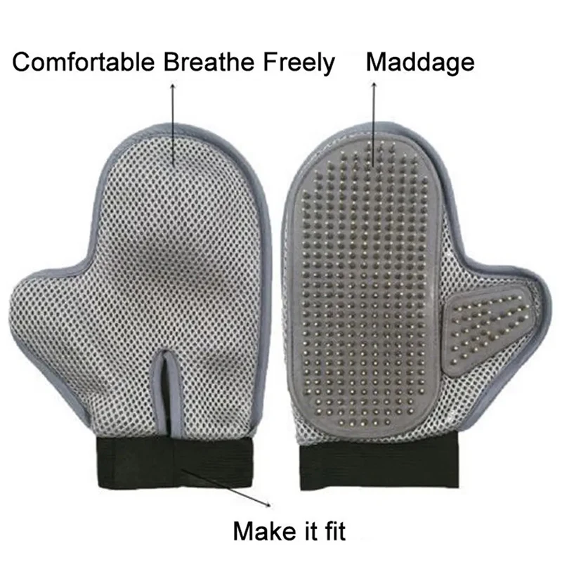 Dog Grooming Glove Hair Removal Brush pet grooming gloves pet hair remover gloves Silicone Combing Deshedding Brush Dog Cat Bathing Massage Shower Rubber Mitt Pet Product