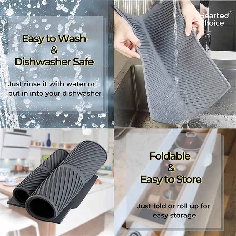 Foldable Insulated Soft Rubber Dishes Protector Sink Mat Table Kitchen Home  Anti Slip Drying Dishes Drain Mat Kitchen Sink Mat - AliExpress