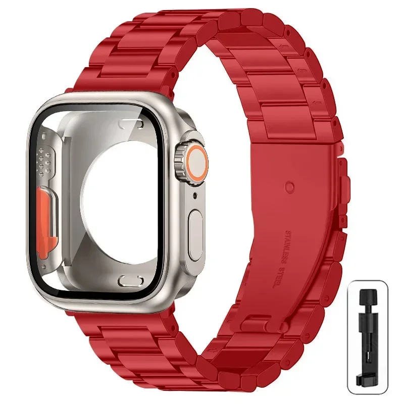 Premium Stainless Steel Watch Strap with Ultra Protective Case