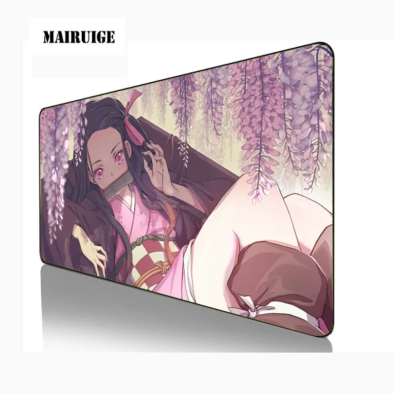 

Anime Girl Kamado Nezuko Gaming Pad Non-Slip Laptop PC Gamer Large Mouse Pad Keyboard Demon Slayer Mousepad for Computer Desk