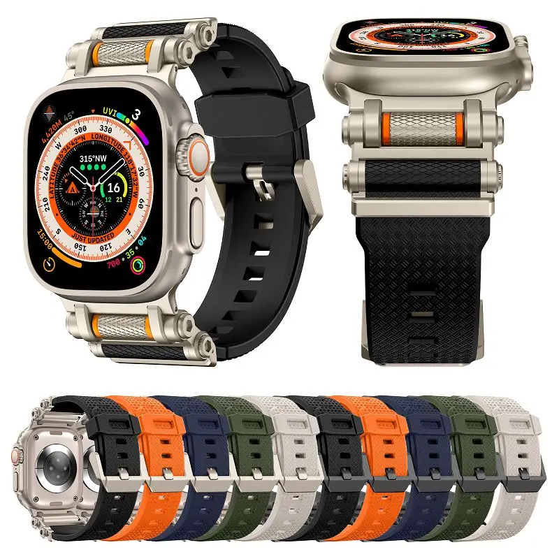 Premium Durable Metal Connector Watch Strap with TPU Sport Band