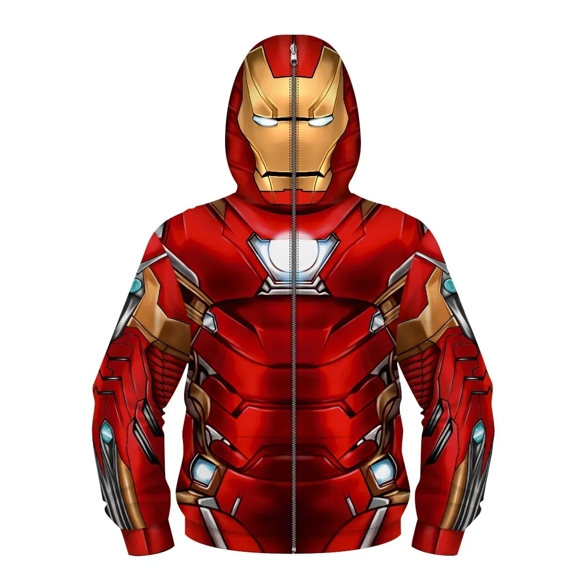 thumbnail image 1 of Sudadera con capucha de superhéroe Spiderman de Los Vengadores para niños, sudadera con cremallera 3D de Miles Morales, chaqueta de Iron Man, disfraz de Cosplay de Anime para niños y niñas, 1 of 5