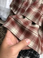 High Waist Plaid Cake ort Skirt for plus Size Women Spring Summer New Sle f Body Skirt with Lace Hemline College Sle - Image 4